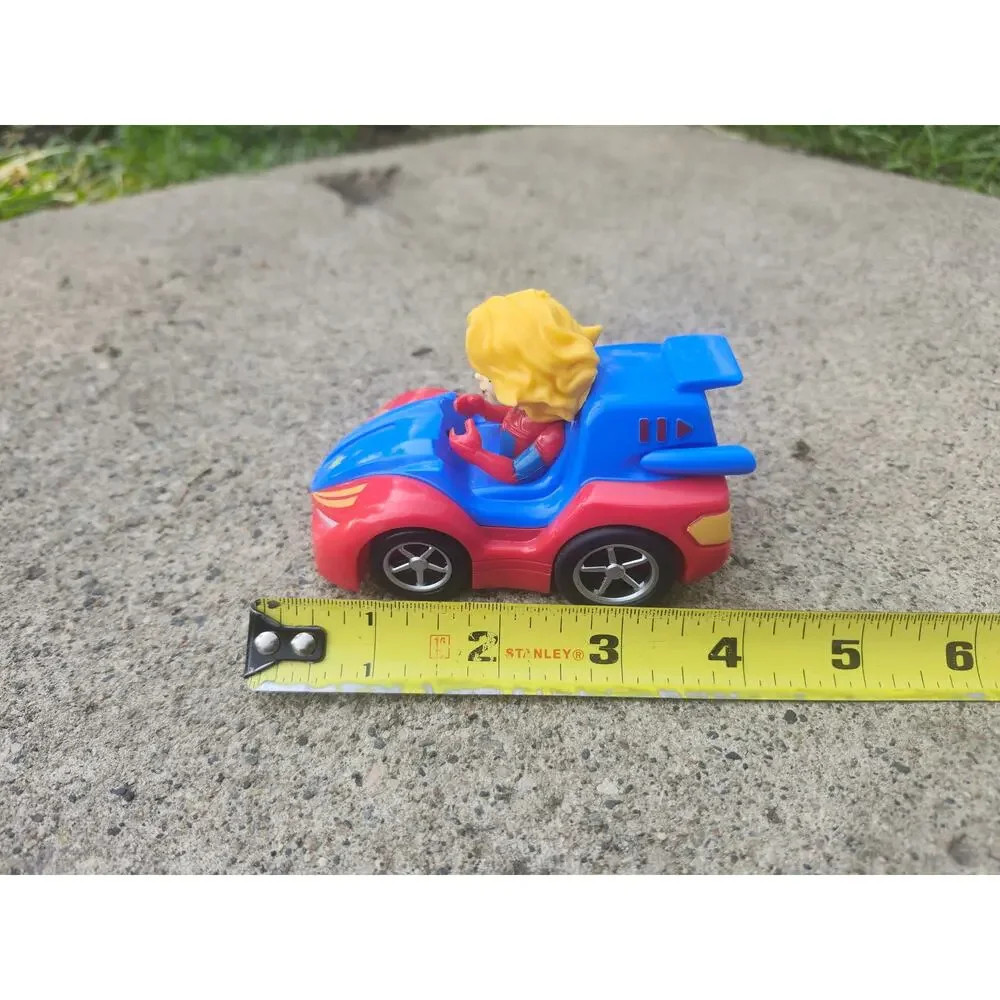 Marvel Super Hero Pull Back Car Captain Marvel 2022 Toy Vehicle 4 Inch Blue Red